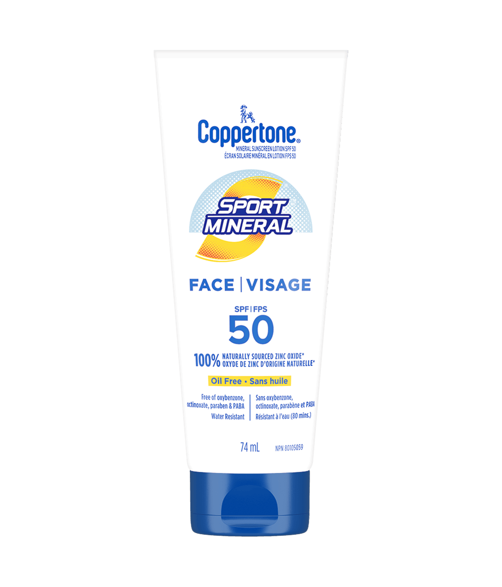 Coppertone® Sport Écran solaire minéral lotion visage FPS 50  