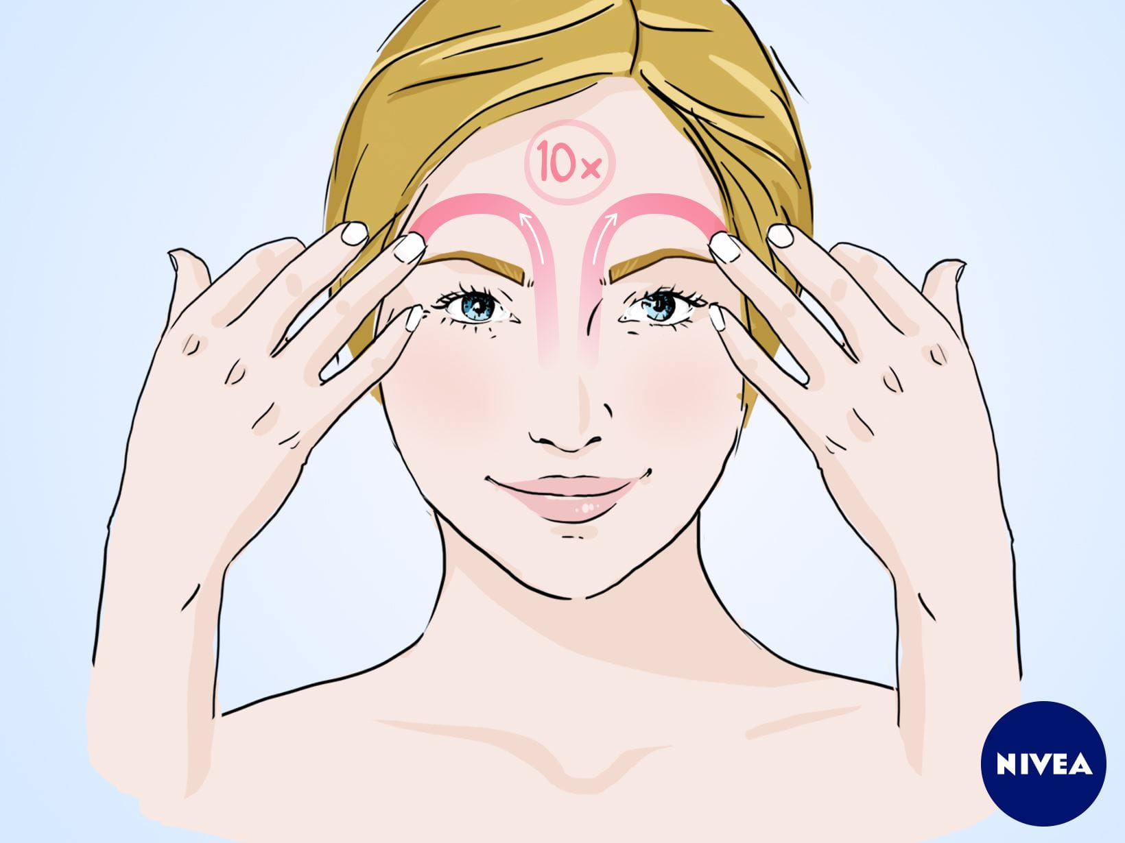 Explications de NIVEA pour le massage du visage: massage pour des joues roses