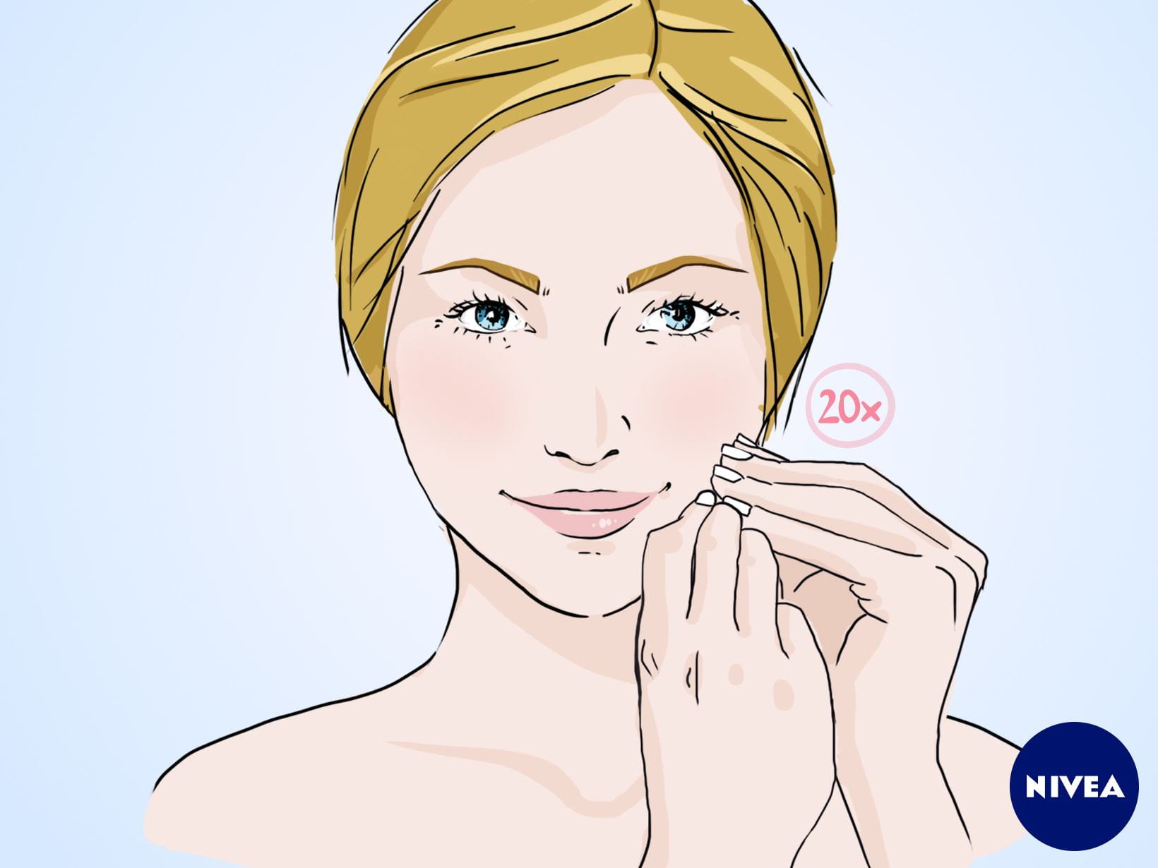 Explications de NIVEA pour le massage du visage: massage pour des mimiques détendues