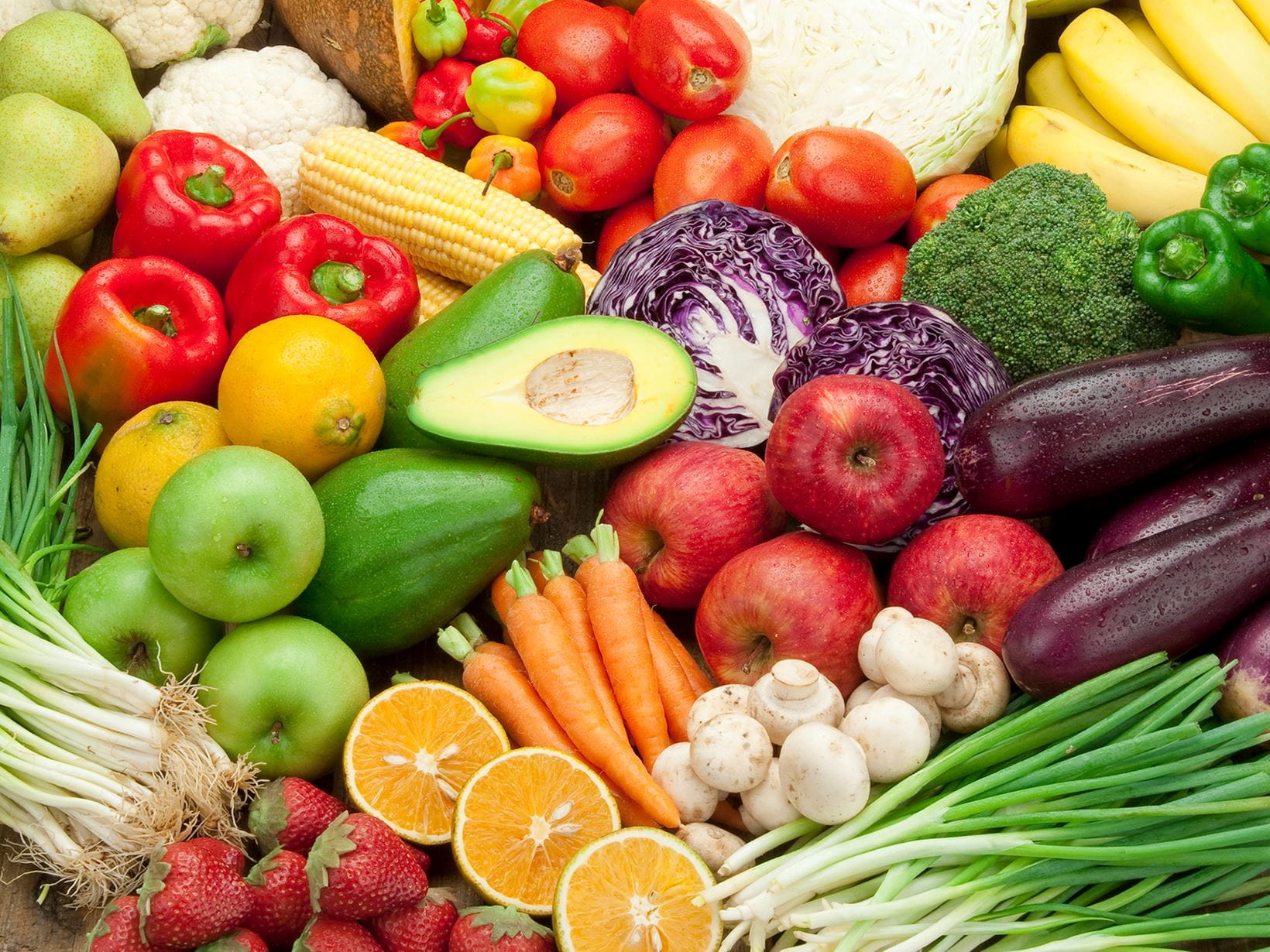Greifen Sie zu Obst und Gemüse