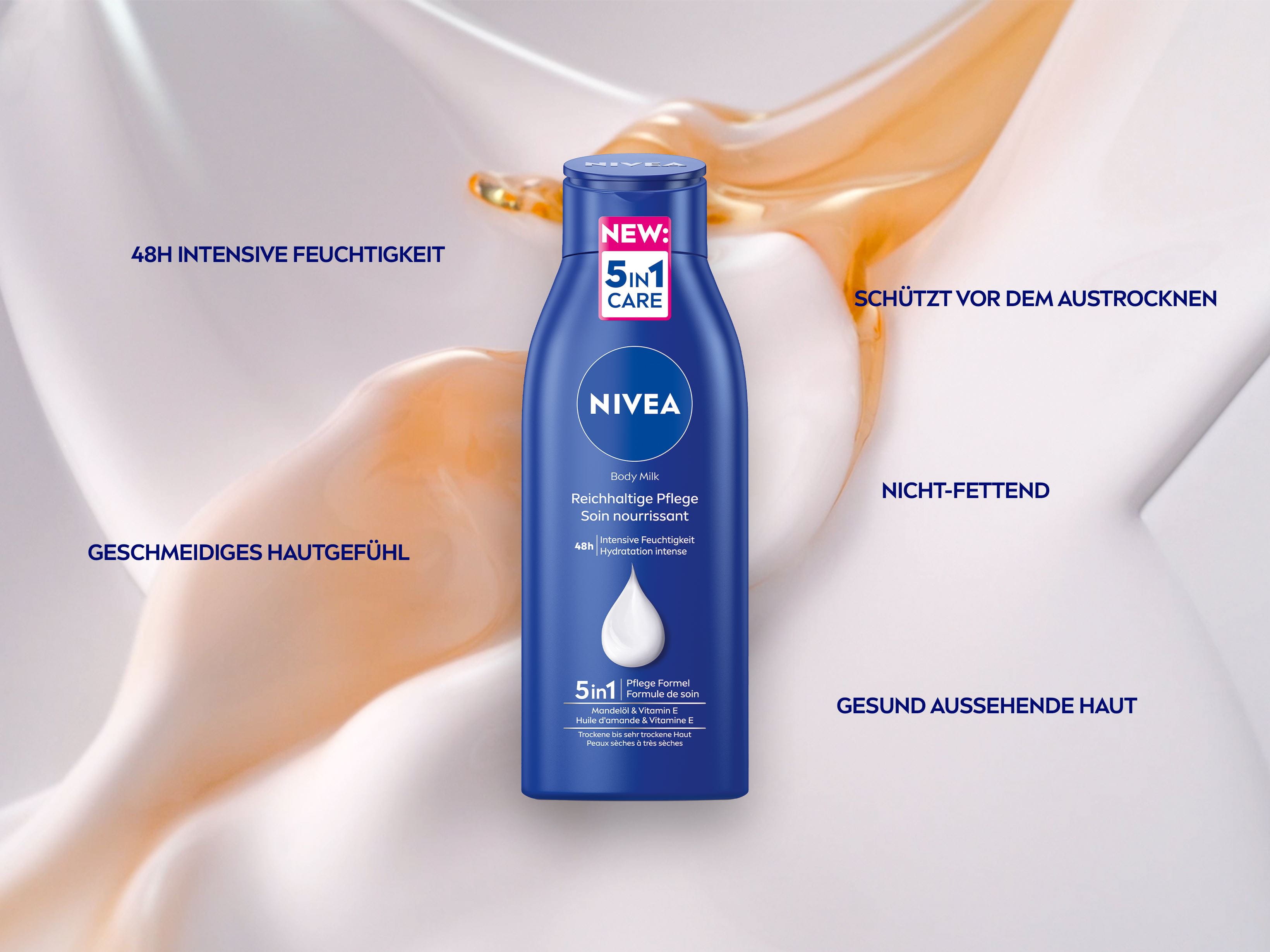 You can see here how NIVEA body moisturizer takes care of your dry skin.