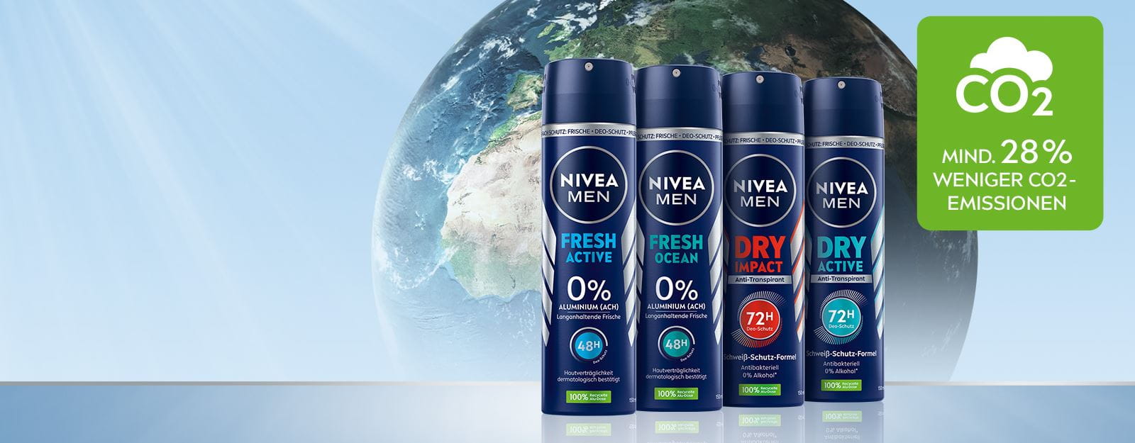 NIVEA MEN Deodorants in 100% recycelten Alu-Dosen