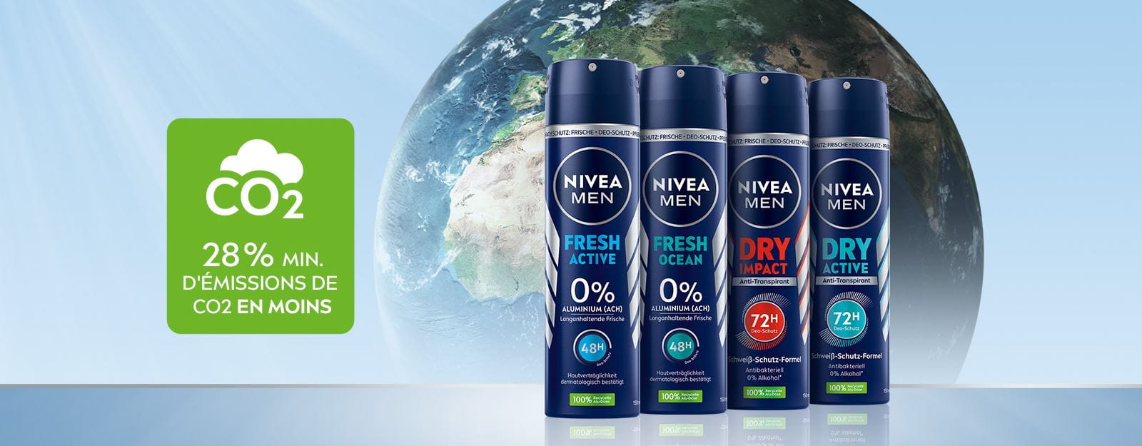Déodorant en spray NIVEA MEN en aluminium 100 % recyclé