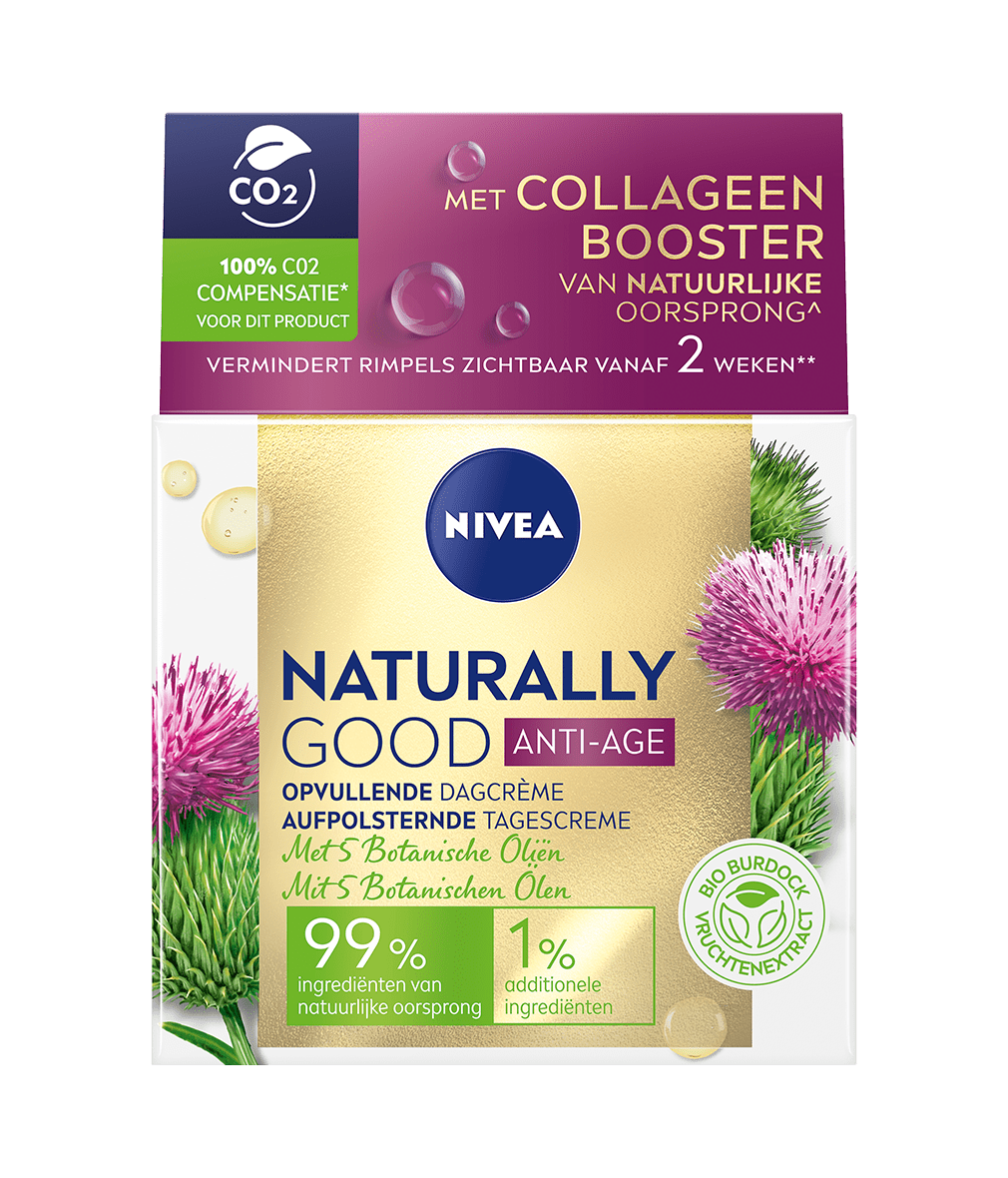 NIVEA Naturally Good Anti-Age Tagescreme mit Bio Klettenfrucht-Extrakt
