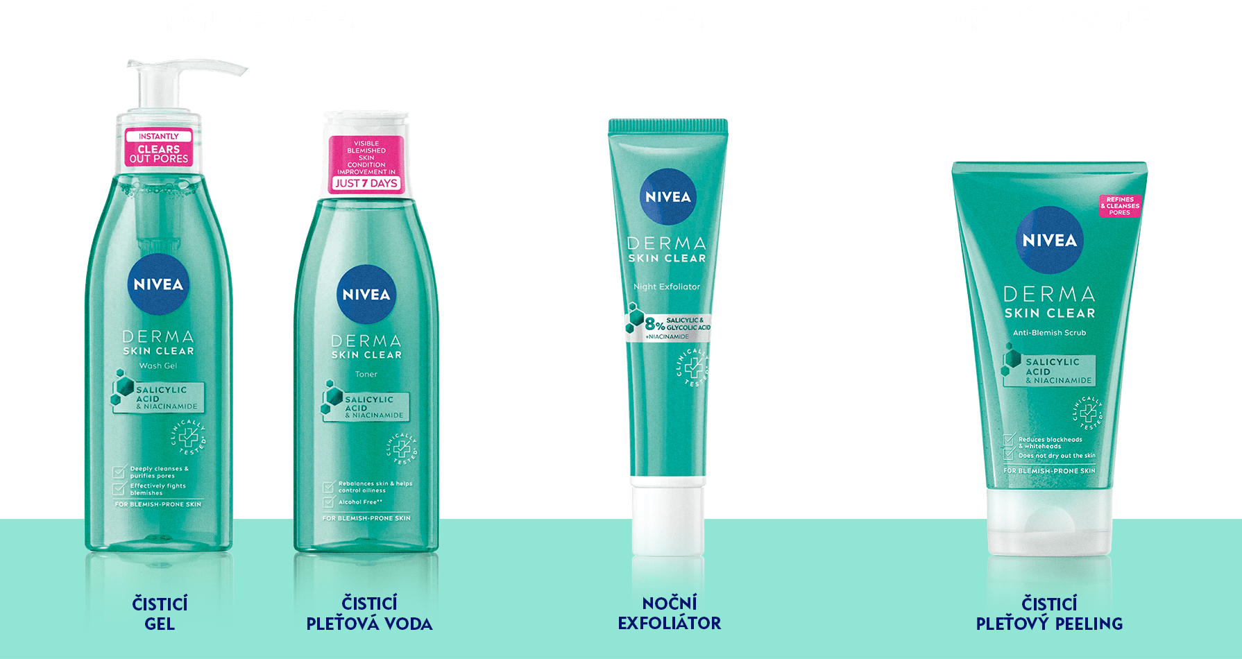 Produktová řada NIVEA DERMA Skin Clear