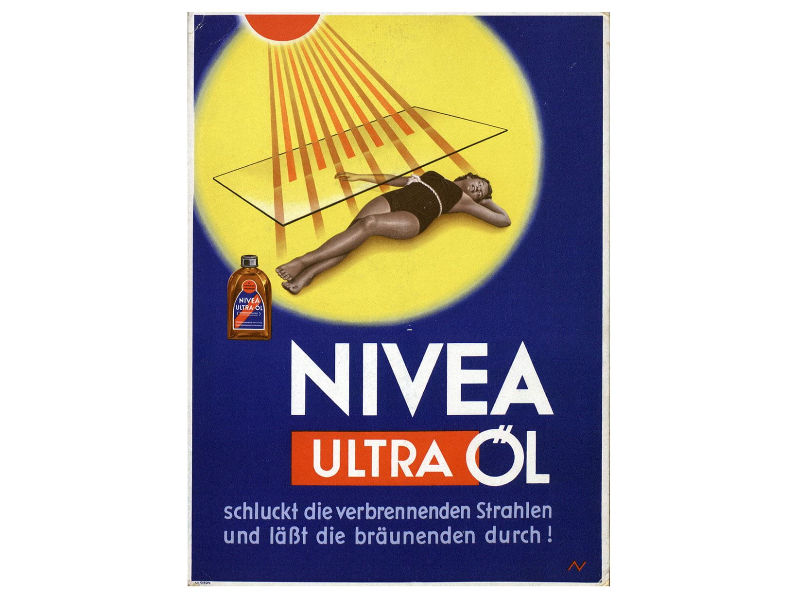 Werbeplakat für NIVEA Ultra-Öl aus den 1930er Jahren
