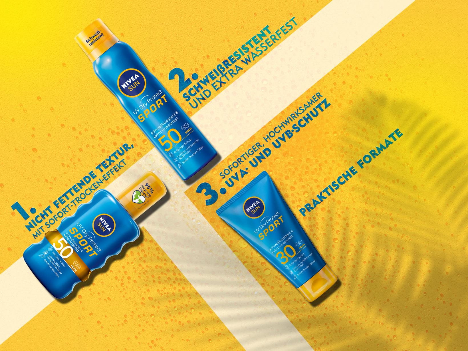 NIVEA SUN UV Dry Protect Sport - Produktvielfalt