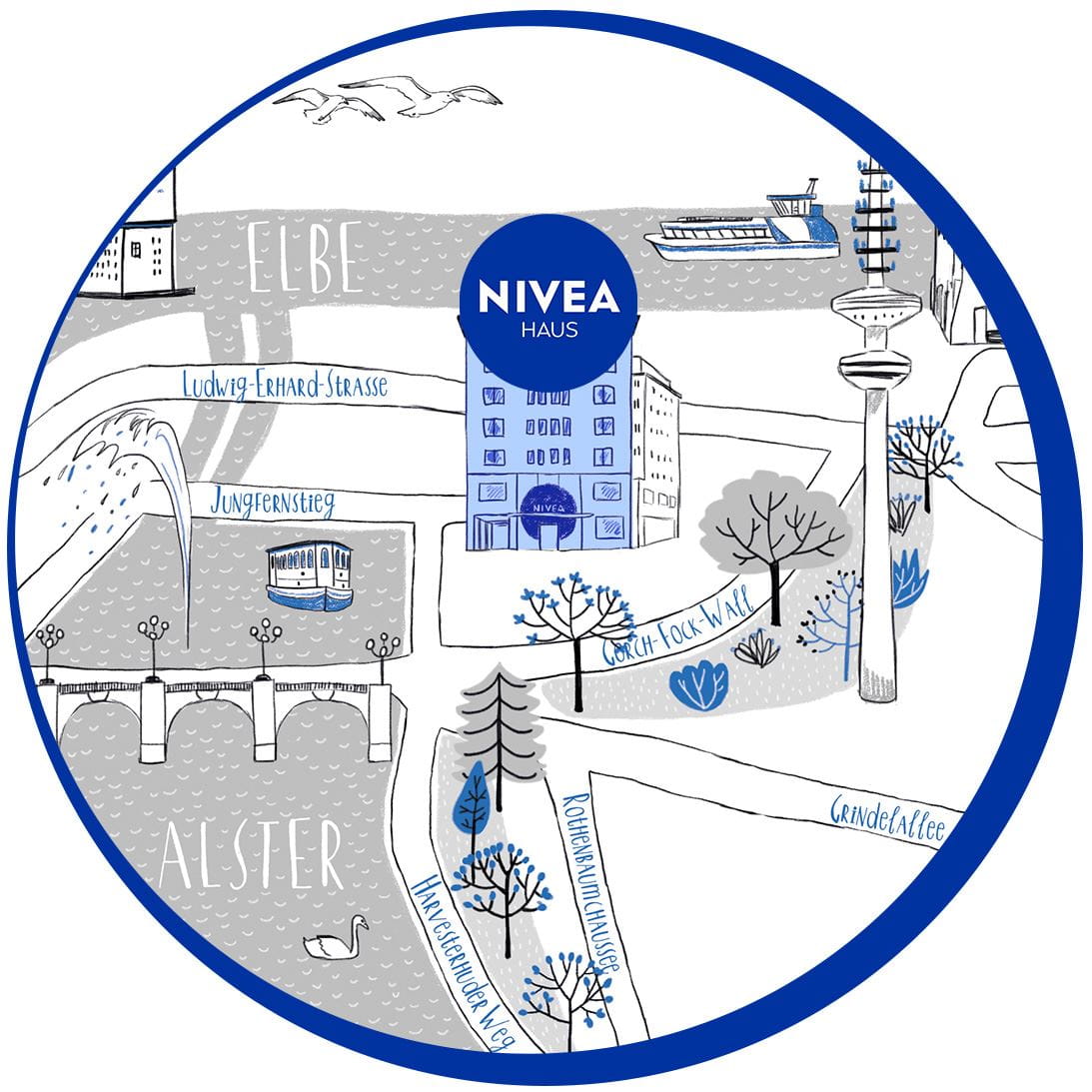 NIVEA Haus Standort Hamburg Karte