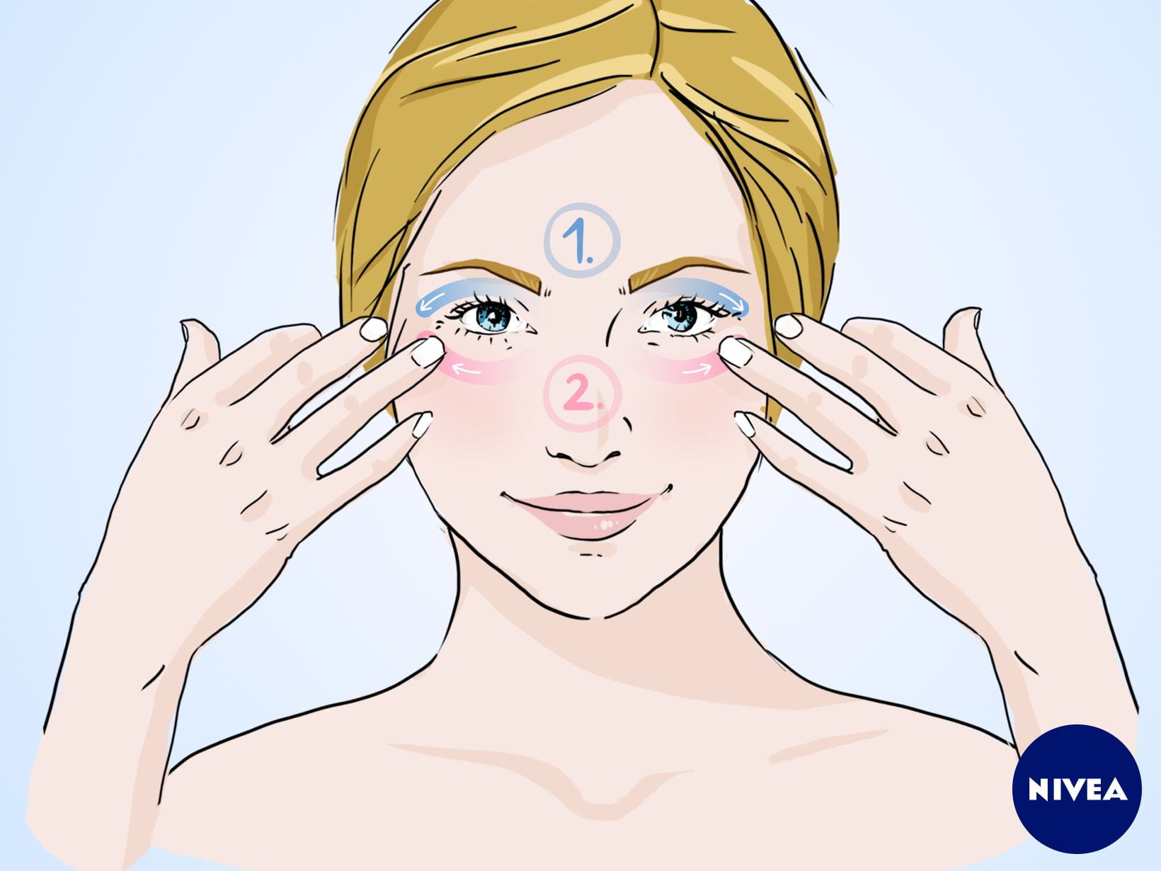 NIVEA Gesichtsmassage-Anleitung: Massagegriff für einen wachen Blick