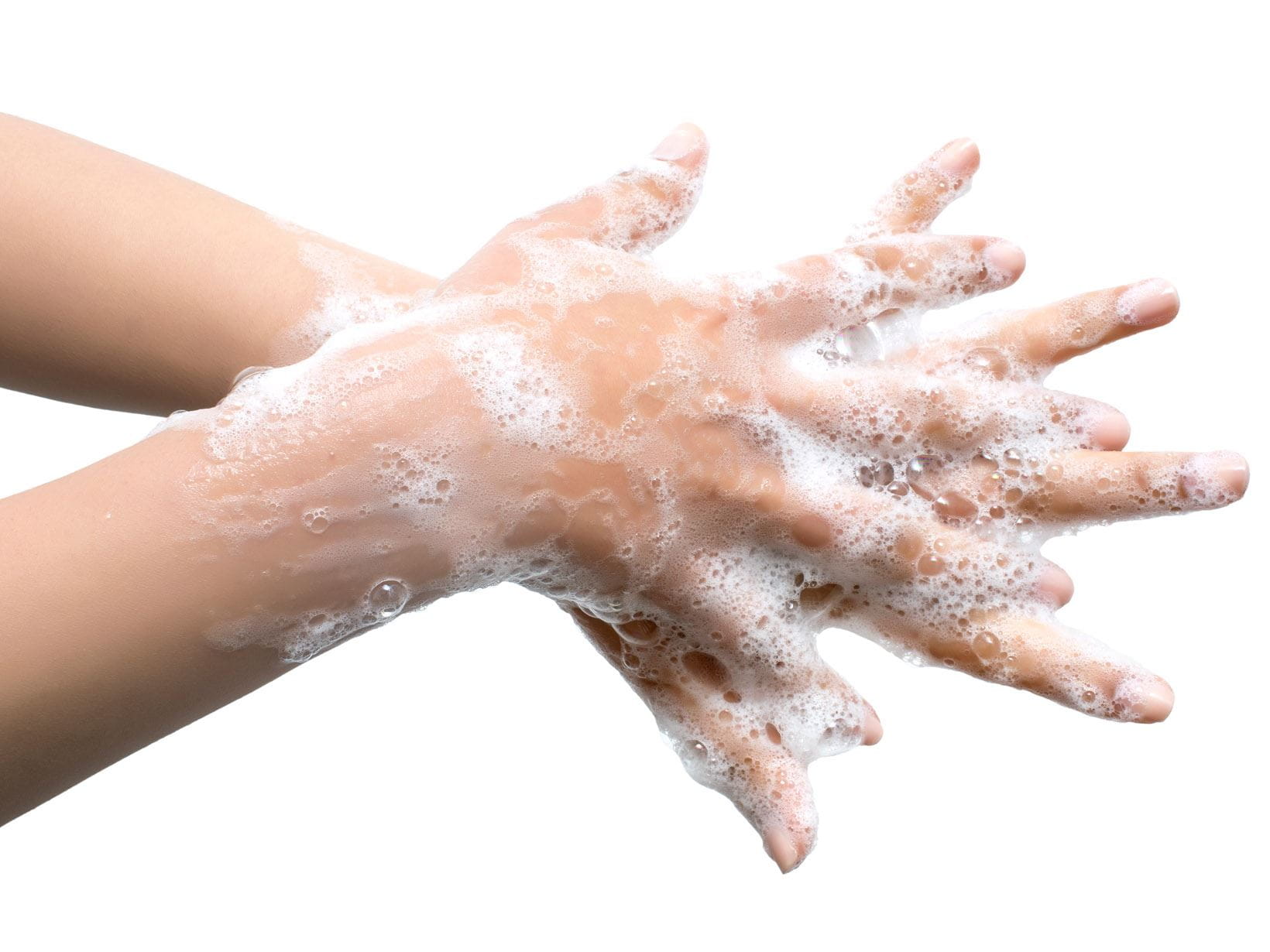 Beim Händewaschen auch zwischen den Fingern einseifen
