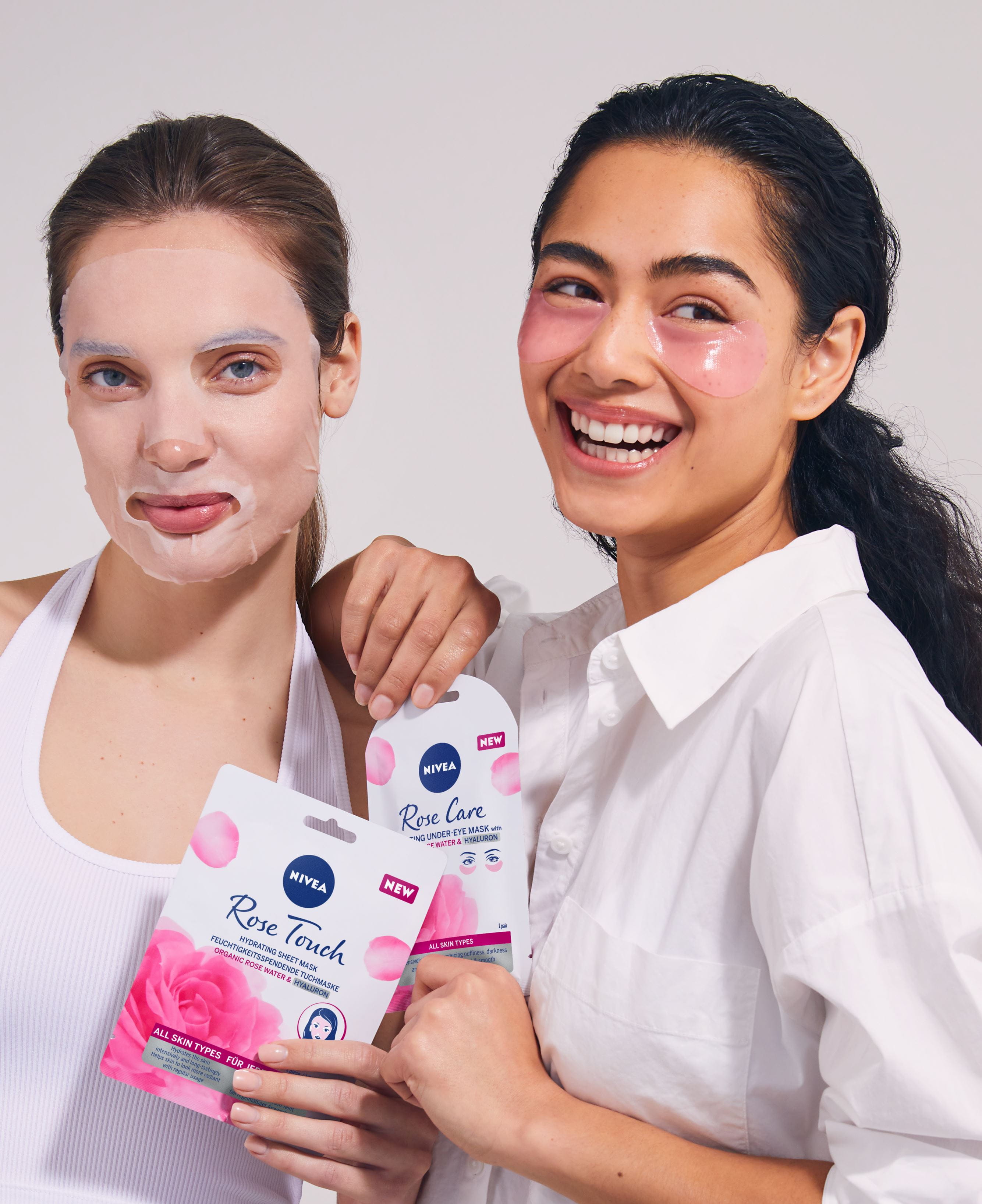 two girls using Nivea products