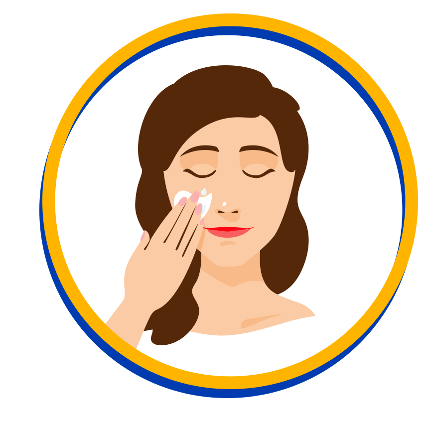 Applicare crema protezione solare sul viso