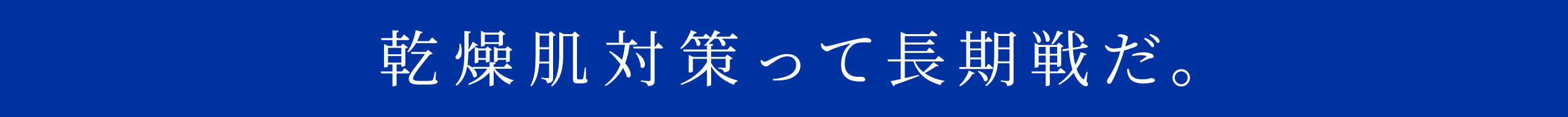 乾燥肌対策って長期戦だ。