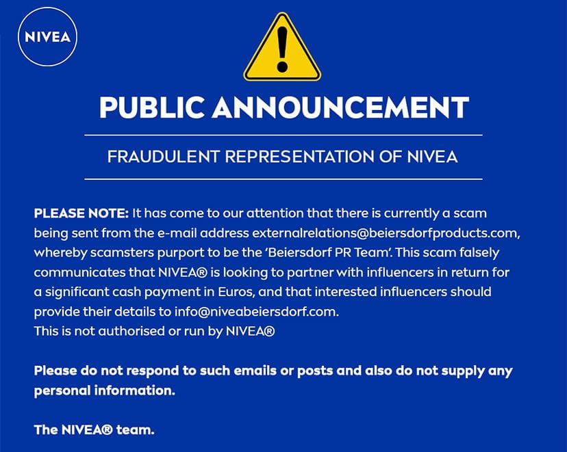 NIVEA Public Service Announcement