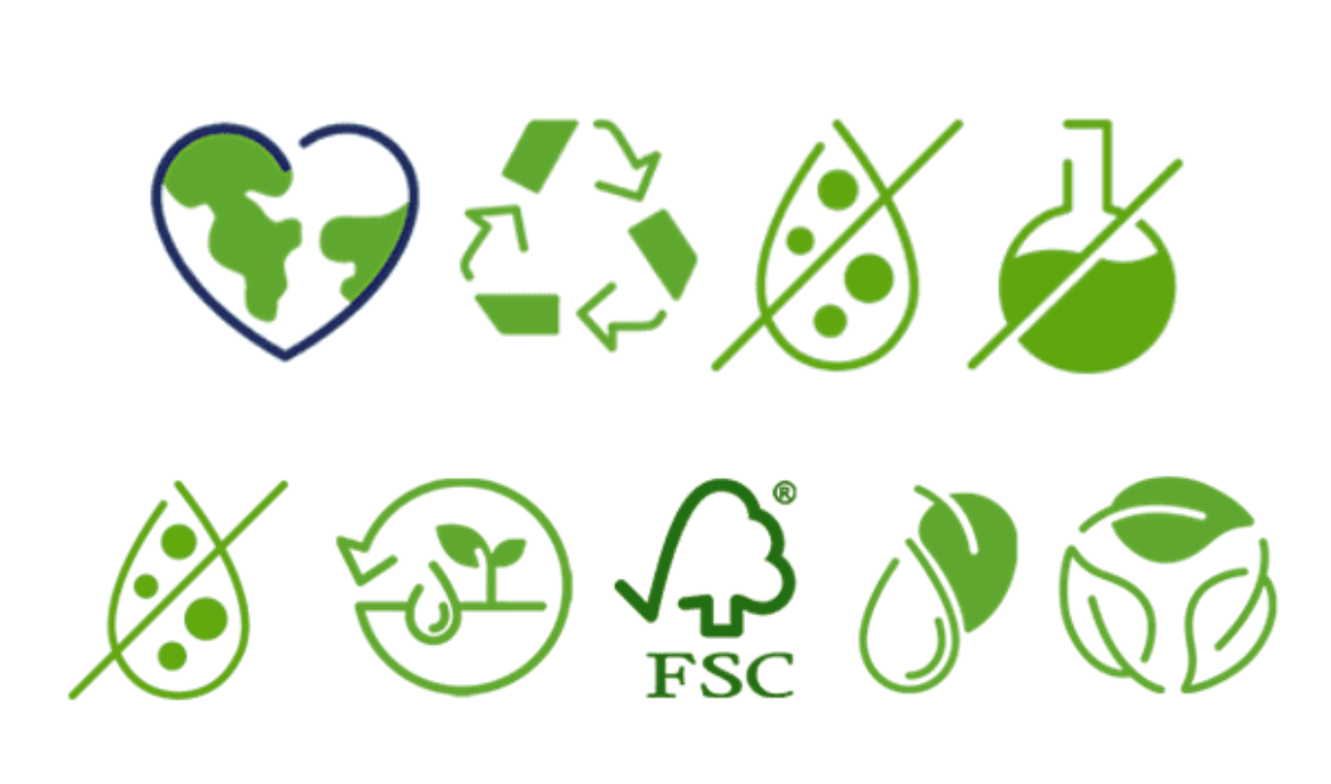embalagens verdes icones