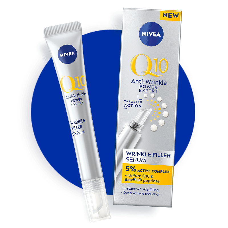 The picture is displaying the packaging of the Nivea Q10 product.