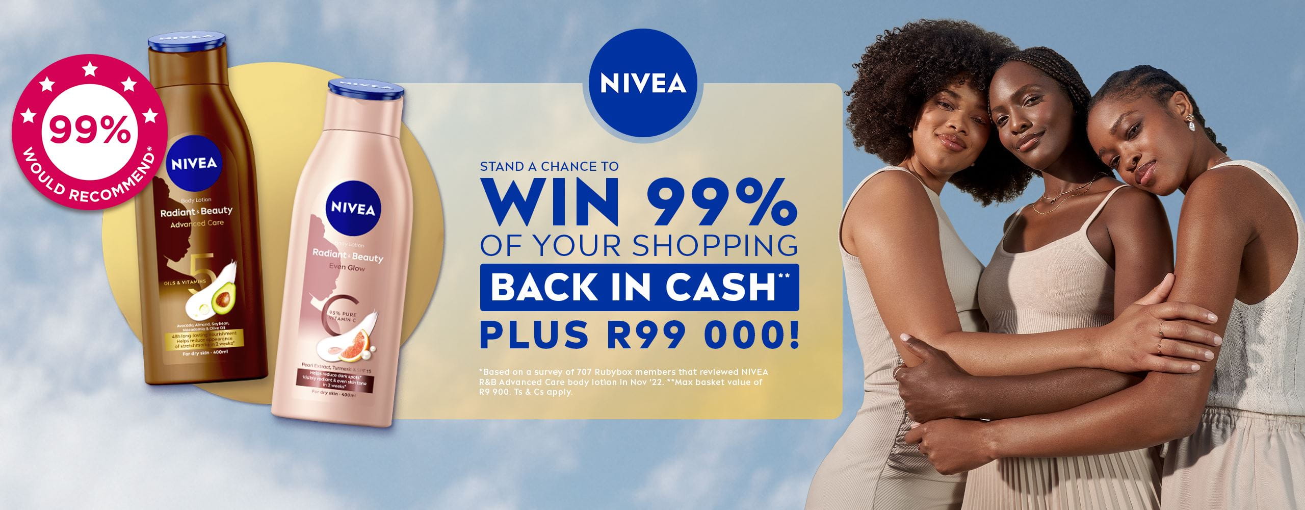 Stand a chance to WIN 99% of your shopping back in Cash** Plus R99 000 (99% icon included) 