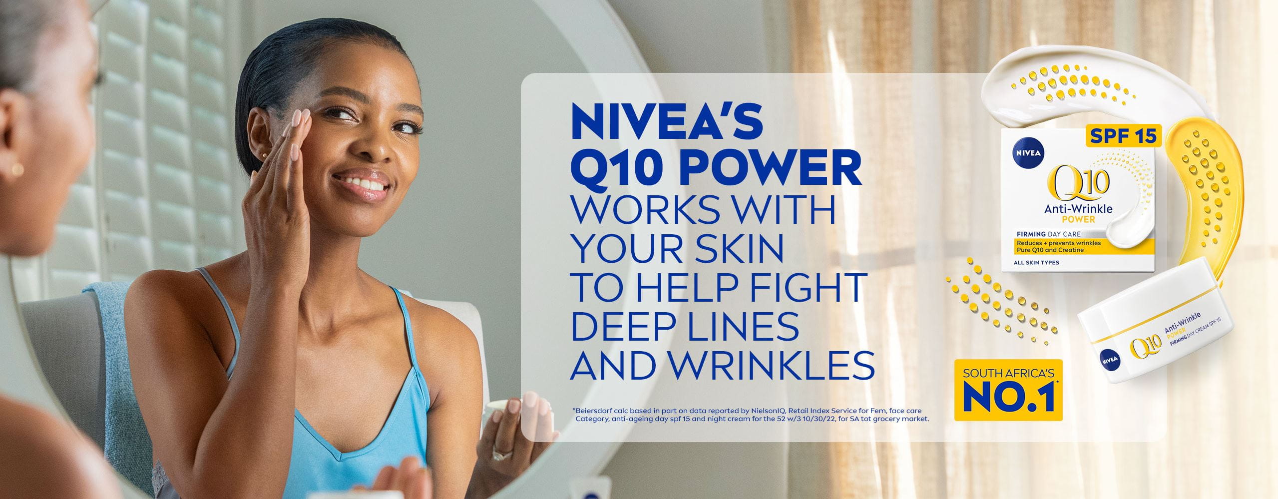 NIVEA Q10 Power works with your skin to help fight deep lines and wrinkles