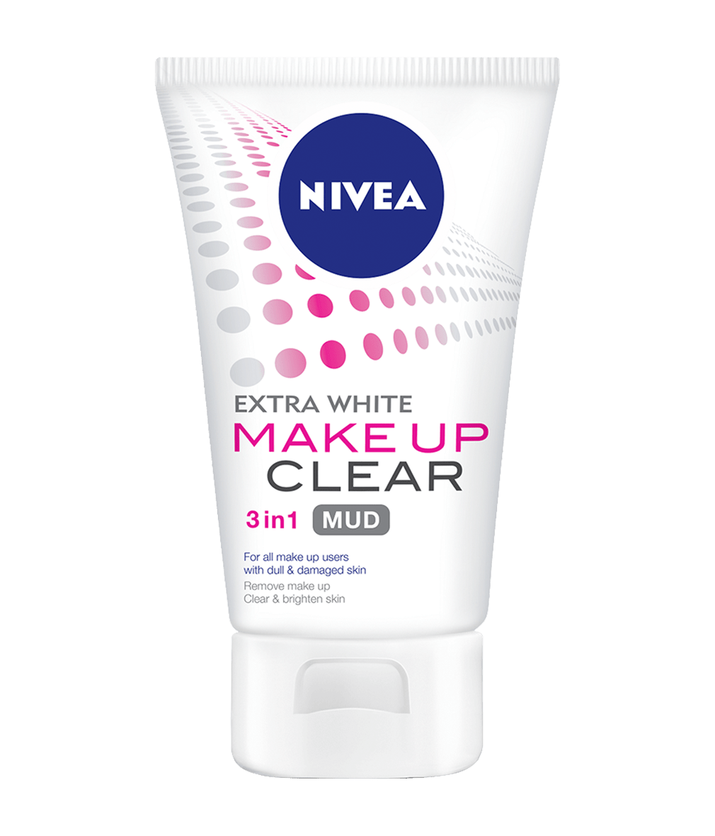 Nivea Extra White Make Up Clear 3 In 1 Mud Foam