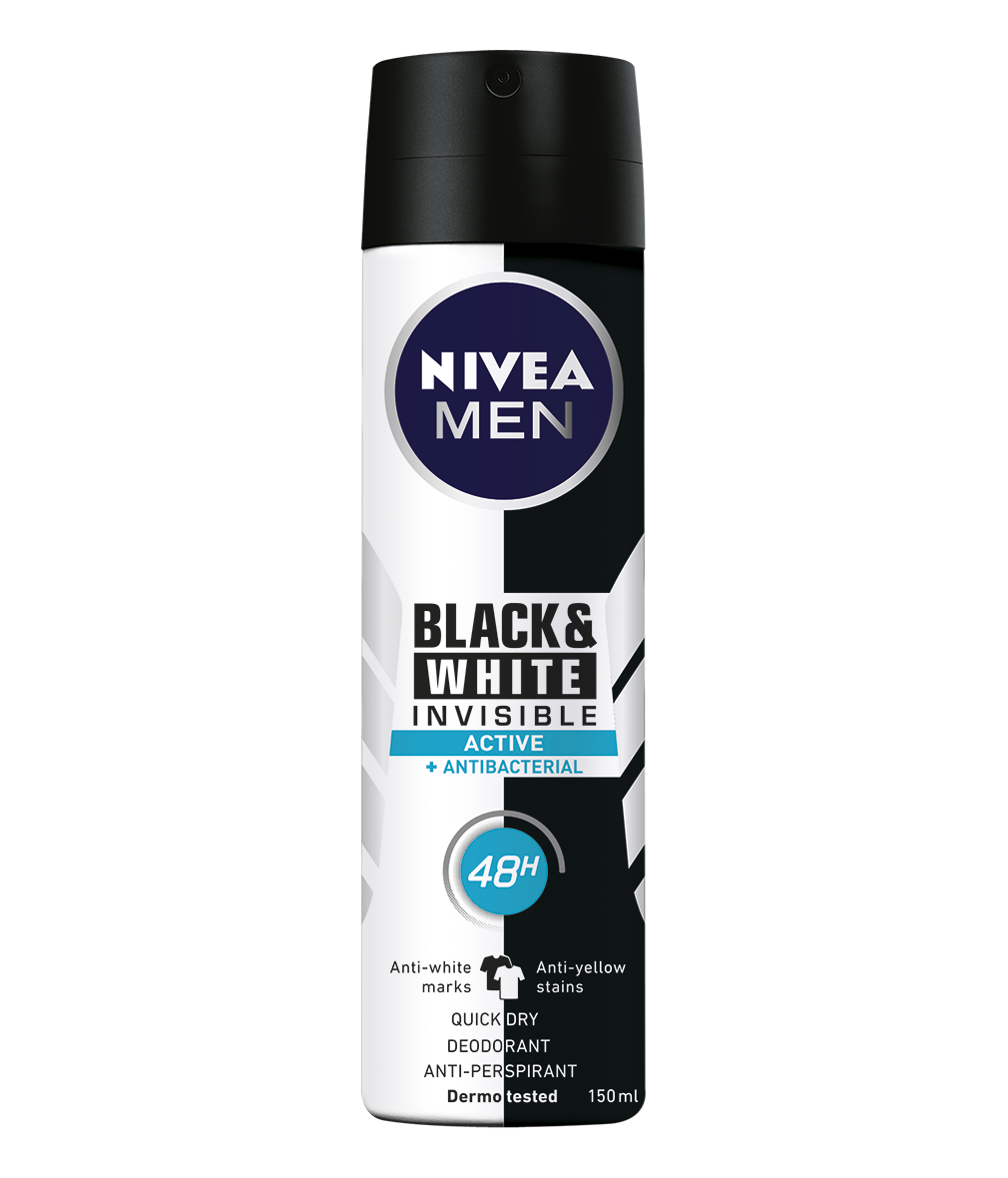 MEN Black & White Invisible Active Spray - NIVEA