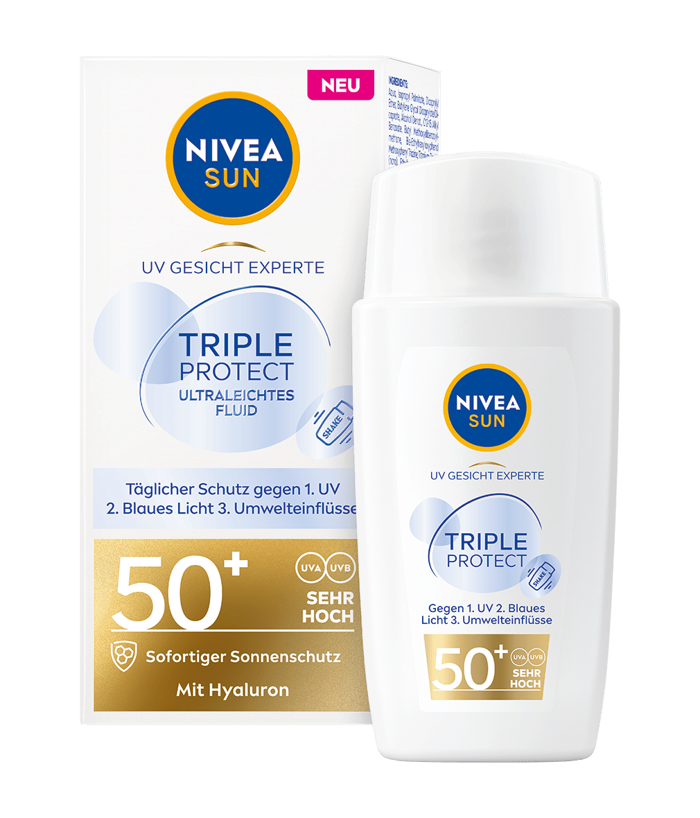 NIVEA SUN UV Gesicht Triple Protect Ultraleichtes Fluid LSF 50+ 50 ml