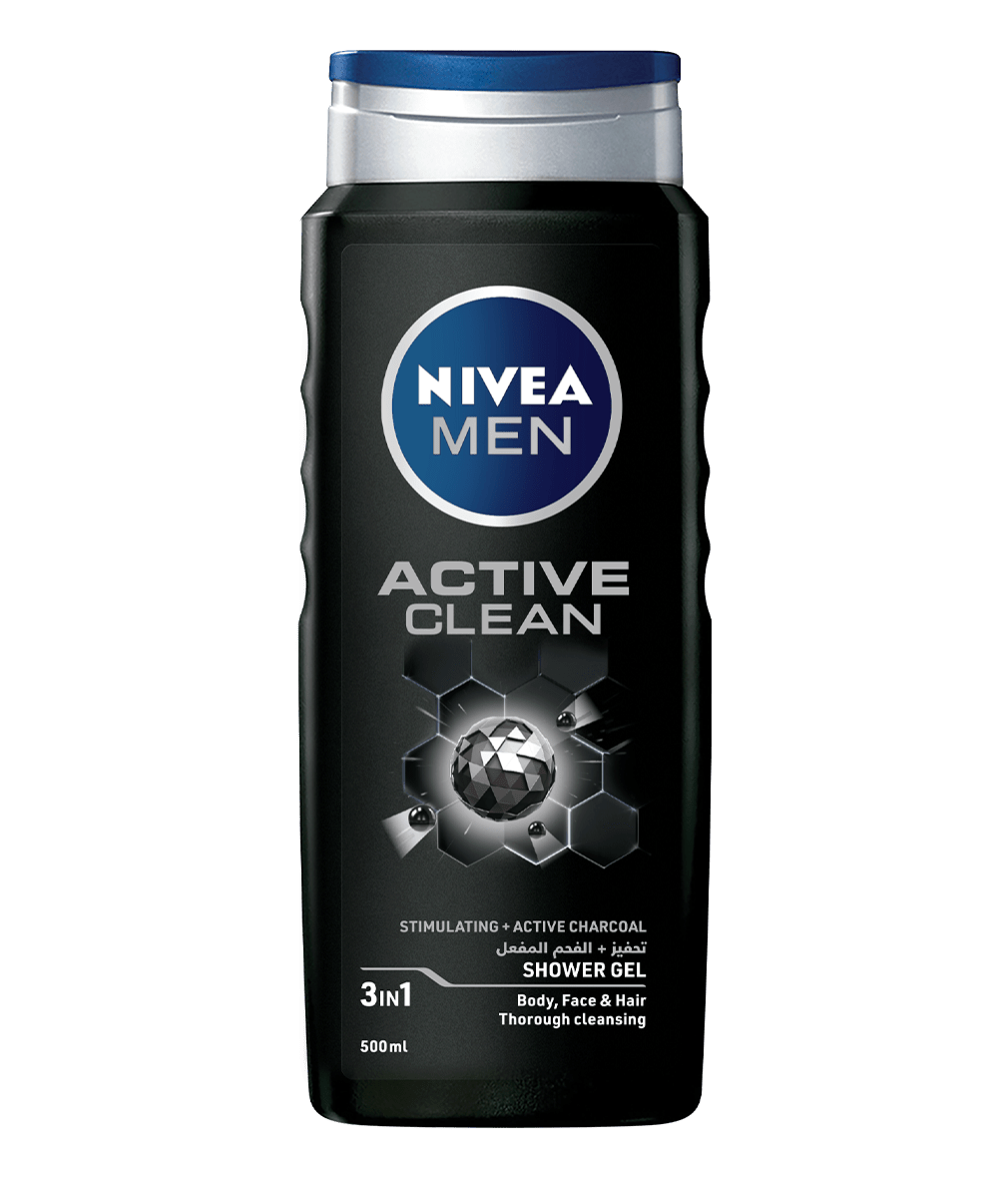 NIVEA Men Active Clean Gel 500ml clean packshot bi-lingual