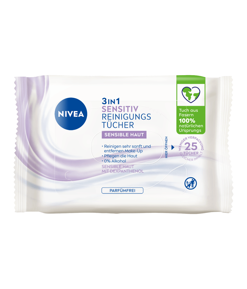 NIVEA 3in1 Sensitiv Reinigungstücher 25 Stück