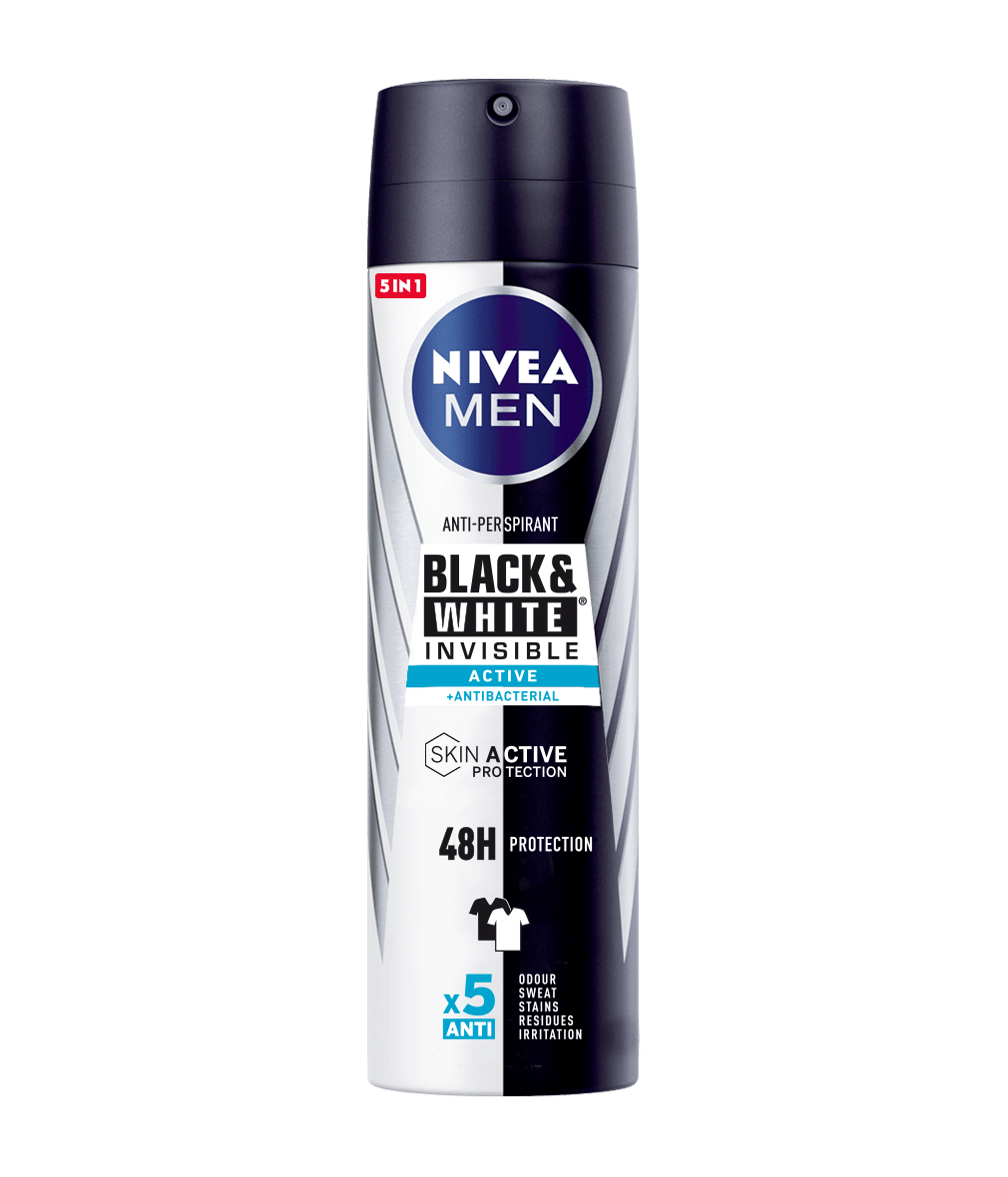 Black & White Invisible Active Spray Desodorante Antitranspirante 200 ml | NIVEA MEN