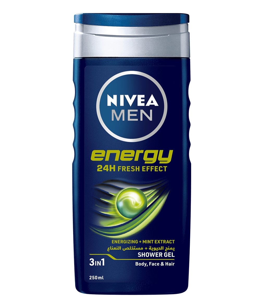 NIVEA Men Energy Gel 250ml clean packshot bi-lingual