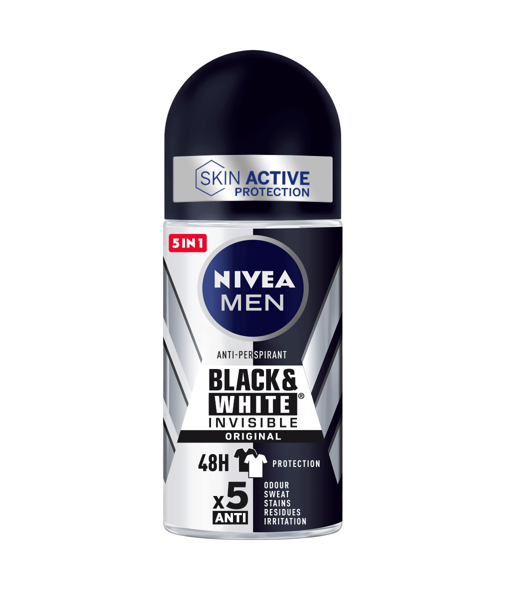 Black & White Invisible Original Roll-On Desodorante Antitranspirante | NIVEA MEN